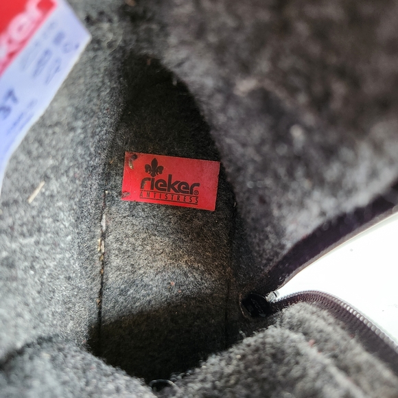 Rieker Red Suede Knit Accent 70840 Boots Size 37 - Picture 10 of 14